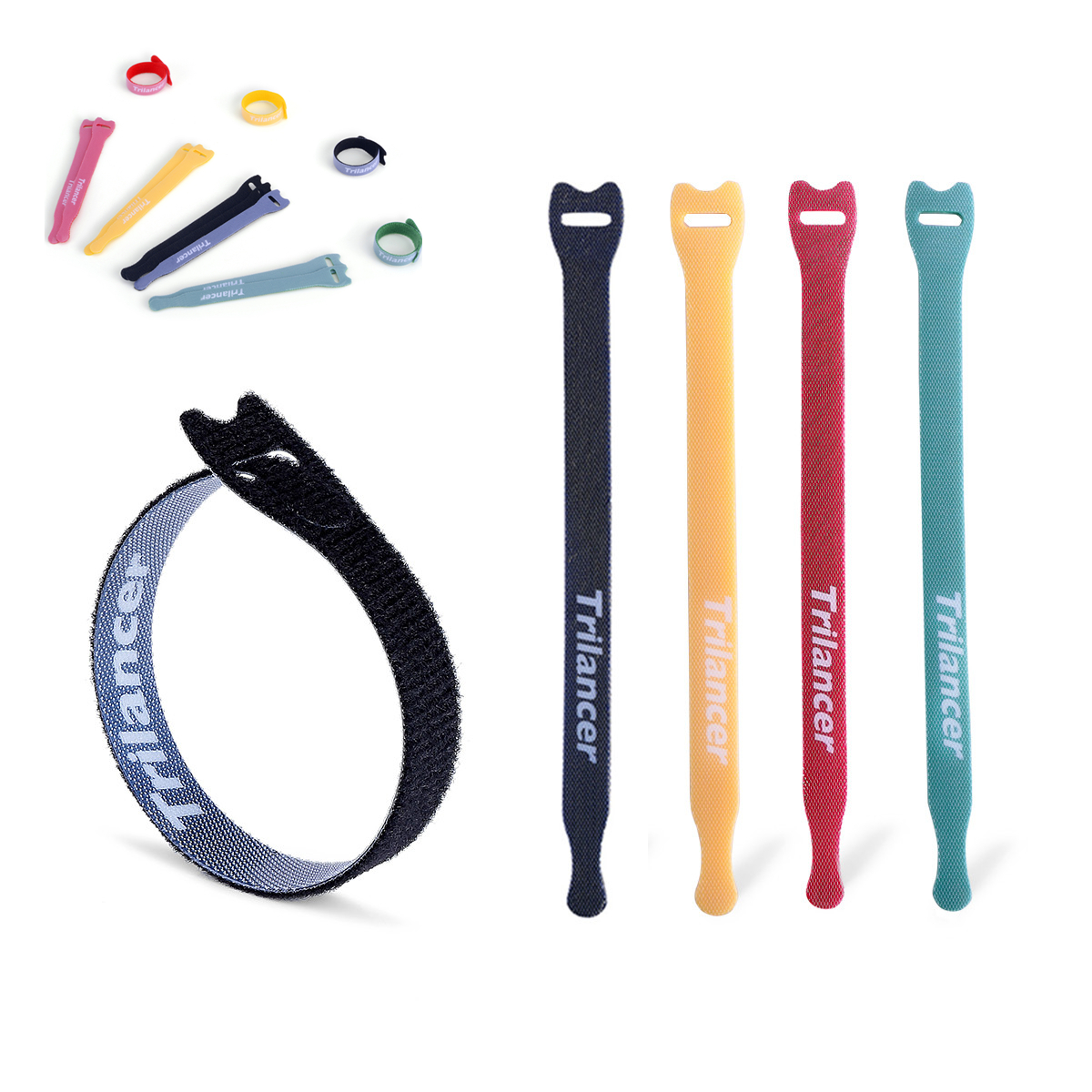 Reusable Cable Ties, Trilancer Cord Wraps, Adjustable Strap Fastener, Cable  Organizer, Fastening Hook and Loop, 8 Inches, 4 Colors, 50 PCS