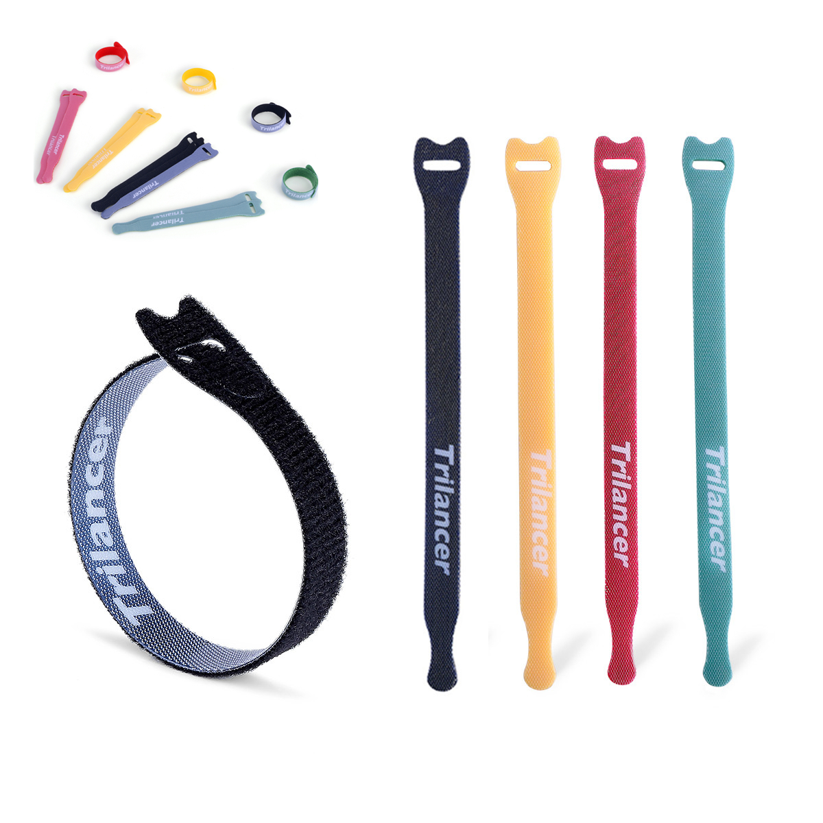 Reusable Cable Ties, Trilancer Cord Wraps, Adjustable Strap