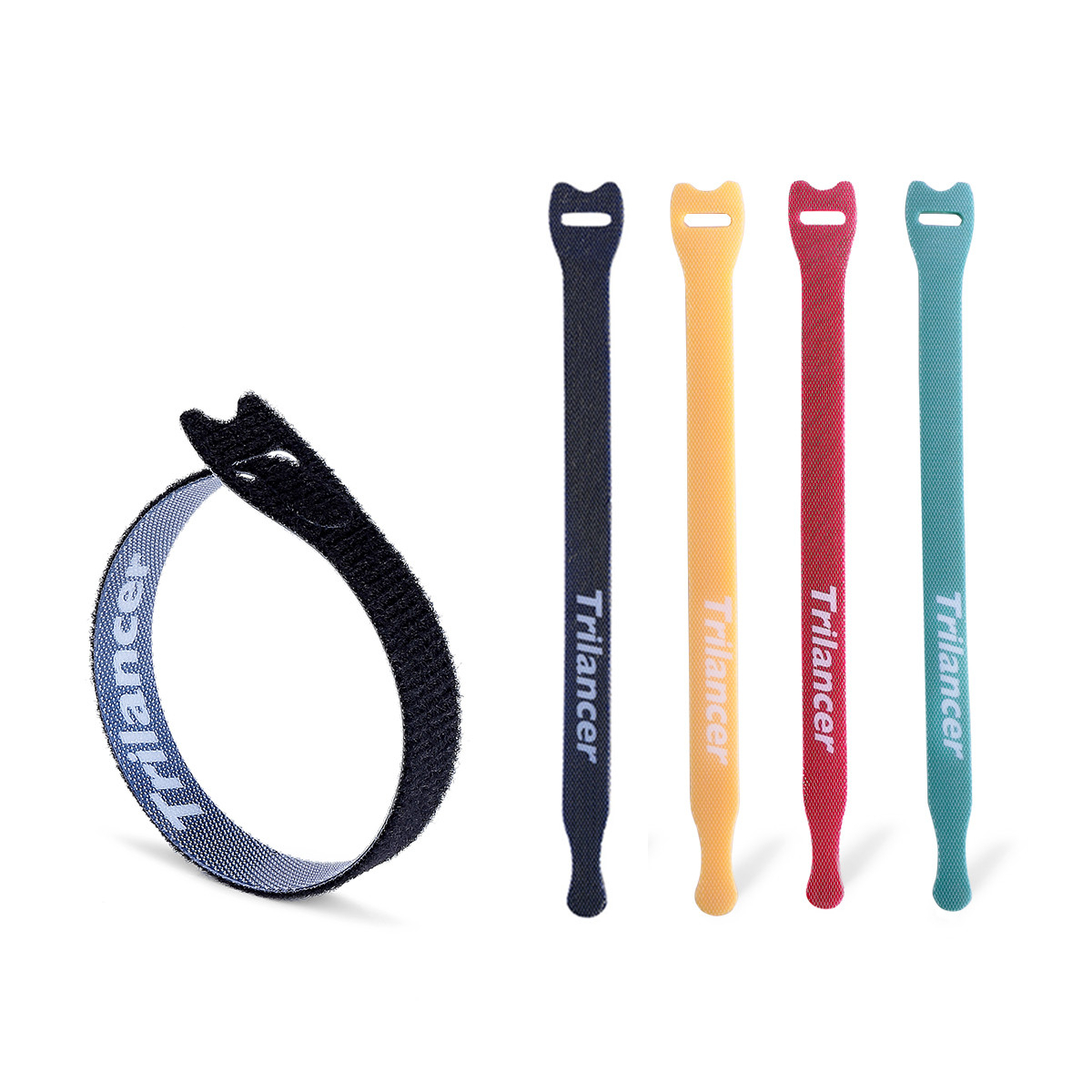 Wiederverwendbare Kabelbinder mit Klett, Trilancer Klettkabelbinder Kabelklett Seilklett mit Klettverschluss, 20CM Schnurbinder Gurt Klettbänder für Kabel und Kabelmanagement (50 Stück) 