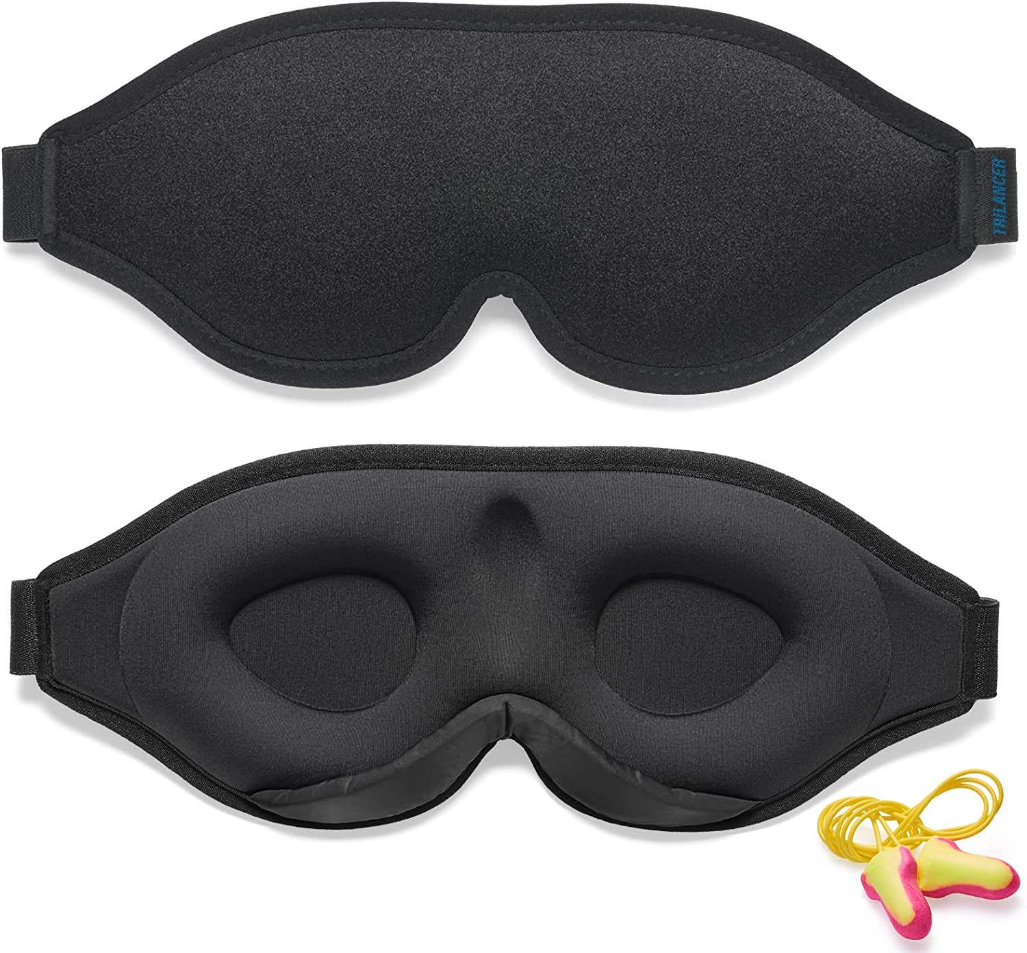 2022 Innovative Sleep Mask for Men and Women, 3D 100% Light Blocking Design Eye mask for Sleep, Nap, Meditation, Travel