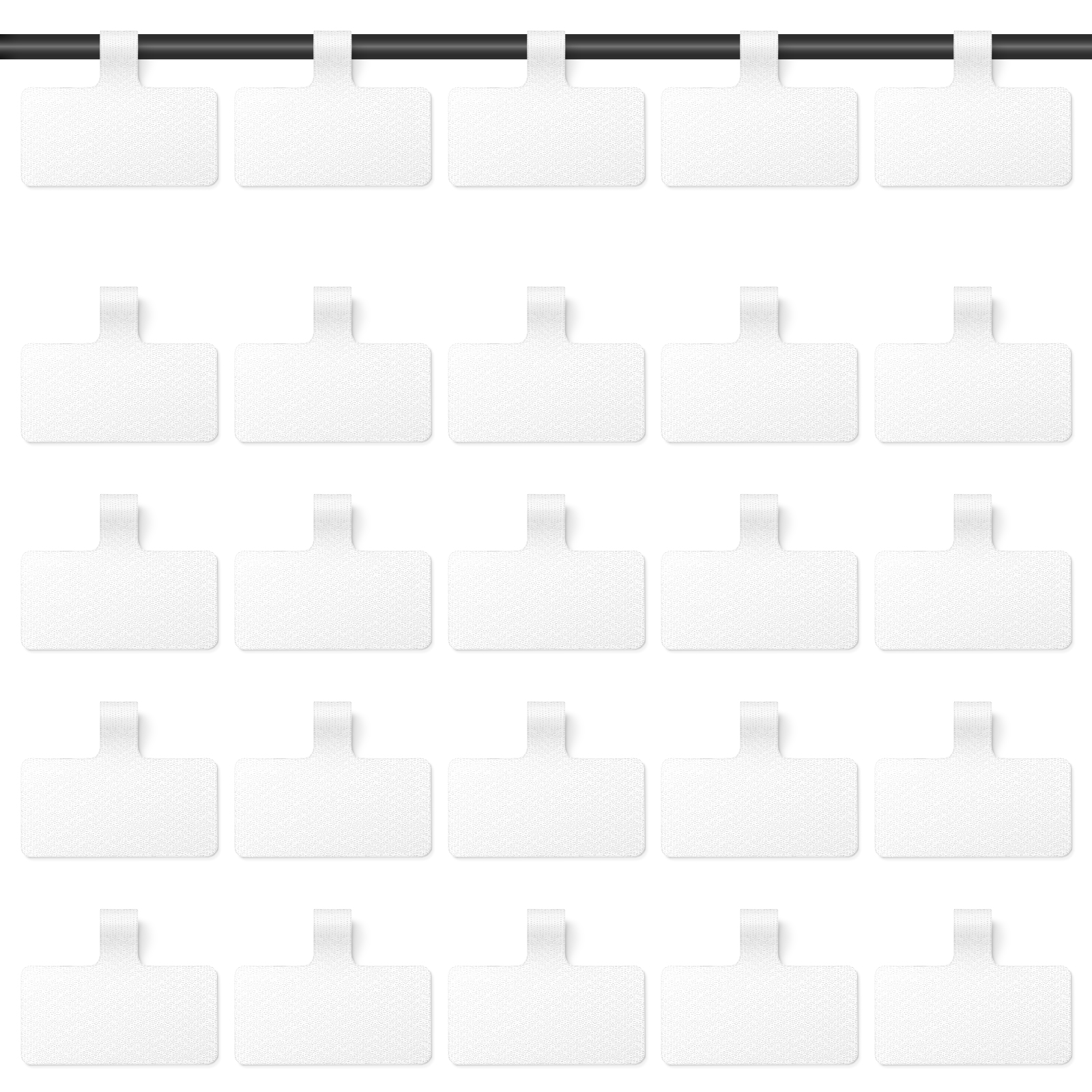 Reusable Cable Cord Wire Labels, Easy to Write on, Hook&Loop Closure, for Organizing and Identification, Cable Tags, Multiple Uses - 20 PCS(White)